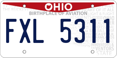 OH license plate FXL5311