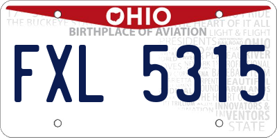 OH license plate FXL5315