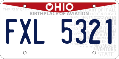 OH license plate FXL5321