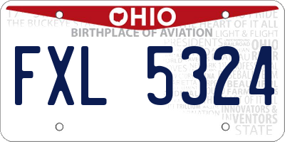 OH license plate FXL5324