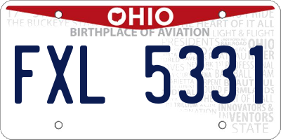 OH license plate FXL5331