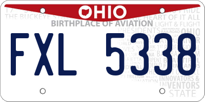 OH license plate FXL5338