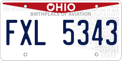 OH license plate FXL5343