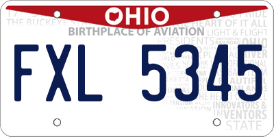 OH license plate FXL5345