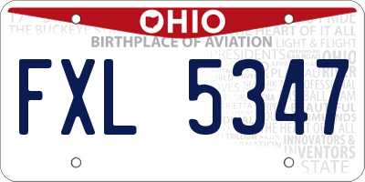 OH license plate FXL5347