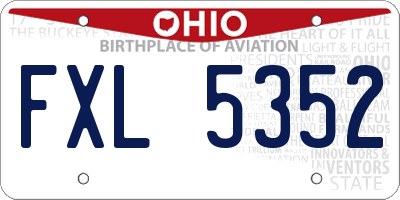 OH license plate FXL5352