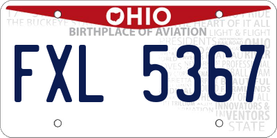 OH license plate FXL5367