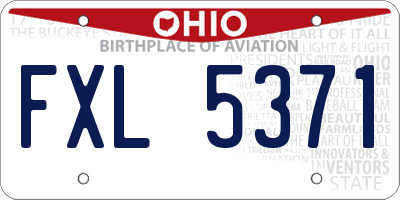 OH license plate FXL5371