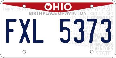 OH license plate FXL5373