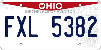 OH license plate FXL5382