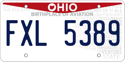 OH license plate FXL5389