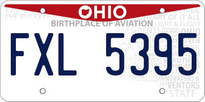 OH license plate FXL5395