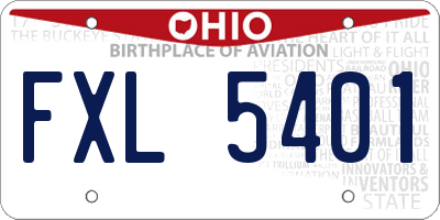 OH license plate FXL5401