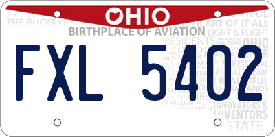 OH license plate FXL5402