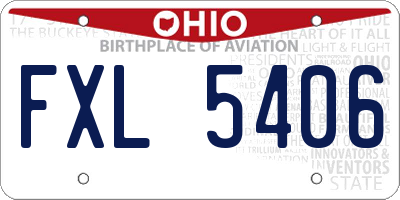OH license plate FXL5406