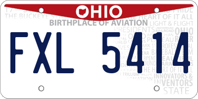 OH license plate FXL5414