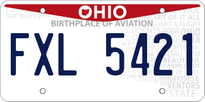 OH license plate FXL5421