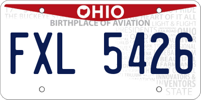 OH license plate FXL5426