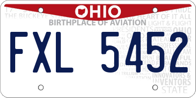 OH license plate FXL5452