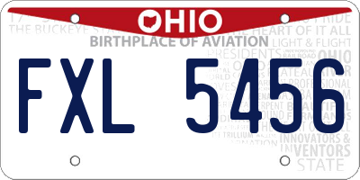 OH license plate FXL5456