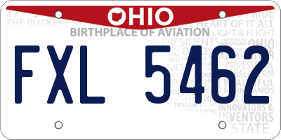 OH license plate FXL5462