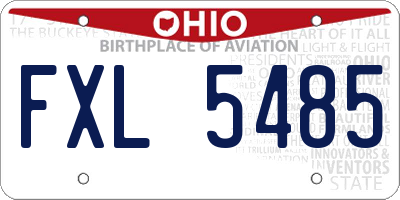OH license plate FXL5485