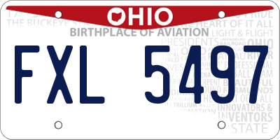 OH license plate FXL5497