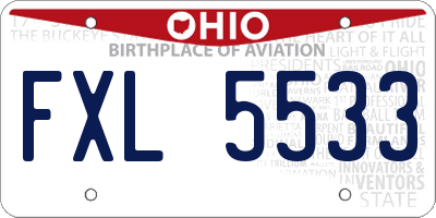 OH license plate FXL5533