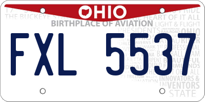 OH license plate FXL5537
