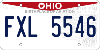 OH license plate FXL5546