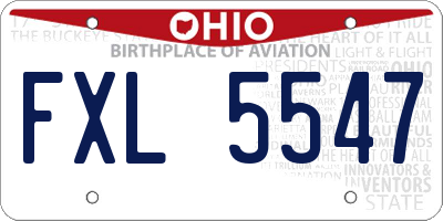 OH license plate FXL5547