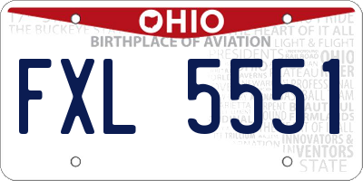 OH license plate FXL5551
