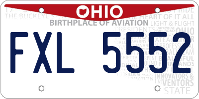 OH license plate FXL5552
