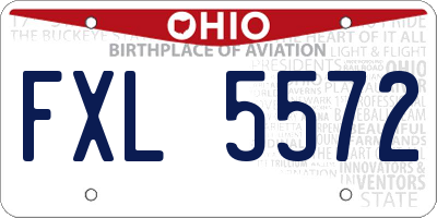 OH license plate FXL5572