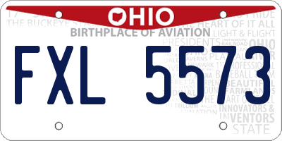 OH license plate FXL5573