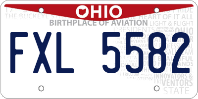 OH license plate FXL5582