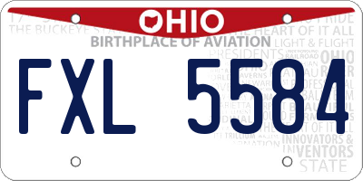 OH license plate FXL5584