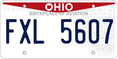 OH license plate FXL5607