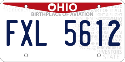 OH license plate FXL5612