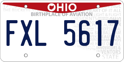 OH license plate FXL5617