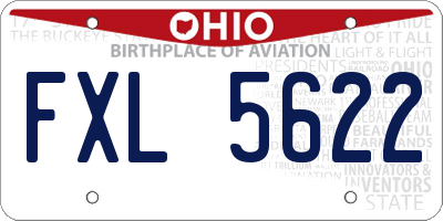 OH license plate FXL5622