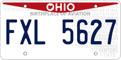 OH license plate FXL5627