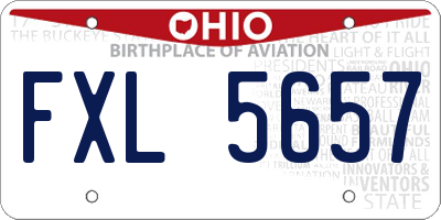 OH license plate FXL5657