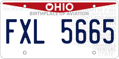 OH license plate FXL5665