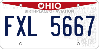 OH license plate FXL5667