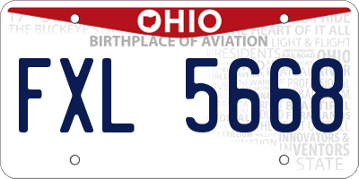 OH license plate FXL5668