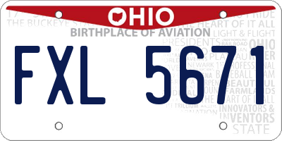 OH license plate FXL5671