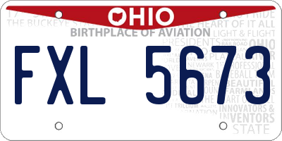 OH license plate FXL5673