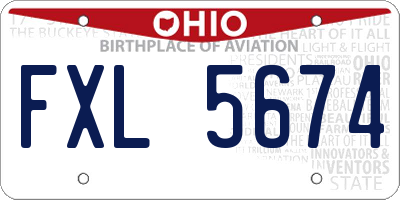 OH license plate FXL5674