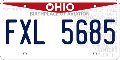 OH license plate FXL5685